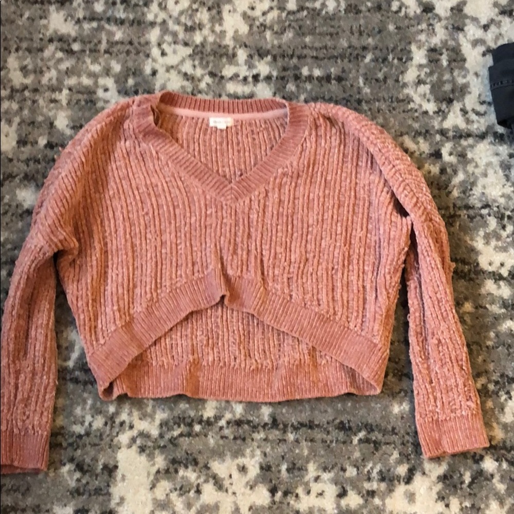 Cropped Velvet Sweater